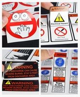 Autocollant en PVC personnalisé durable, autocollant d'avertissement et étiquette d'emballage d'instructions du produit pour affichage électronique