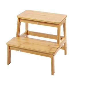 Taburete de Bambú de Doble Capa de 35 cm, Taburete Antideslizante para Baño y Inodoro para Niños - Product Image 5