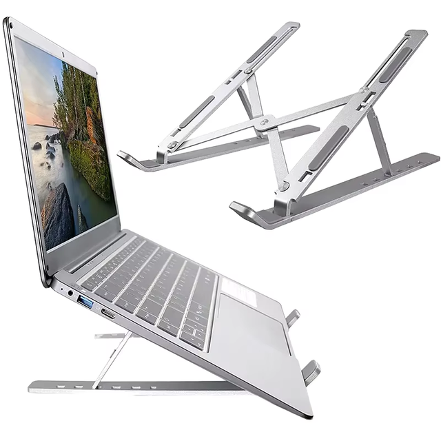 Good Quality 18 Inch Adjustable Angle Ergonomic Stand Laptop Holder Portable Aluminum Laptop Tablet PC Folding Desk Stand