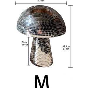 Y971 Mirrored Creative Glass <strong>Disco</strong> <strong>Mushroom</strong>, Minimalist Home Decor Bedroom Resin Craft Ornament - Product Image 3
