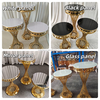 Socle de table de dessert de mariage en acier inoxydable doré et argenté de luxe pour la décoration d'événements, banquets et fêtes