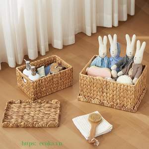 Panier de rangement en rotin écologique avec couvercle, design multifonctionnel pour la décoration intérieure, les chambres d'enfants et de bébés – Vente chaude au Vietnam - Product Image 5