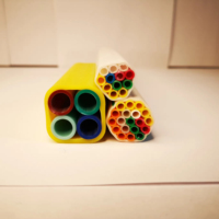Paquete de Microductos de Fibra Óptica HDPE de 14/12 mm, 7 Vías, Forma Cuadrada de 2,5 mm, Protección de Seguridad Naranja/Azul, Cables de Comunicación Personalizados