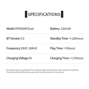 Audífonos Openear Duet <span class=keywords><strong>AS3</strong></span> de Conducción Ósea, Ligeros, 18g, V5.3, con Indicador LED de Batería, Resistentes al Agua IPX5, Audífonos Bluetooth - Product Image 5