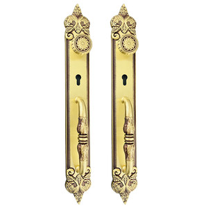 <span class=keywords><strong>Poignée</strong></span> <span class=keywords><strong>de</strong></span> <span class=keywords><strong>porte</strong></span> extérieure <span class=keywords><strong>de</strong></span> luxe en laiton doré 24 carats, style européen, pour portes en bois, grande taille - Product Image 6