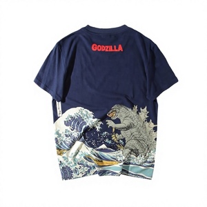 Camiseta de Cuello Redondo, Estilo Hip Hop, Talla Grande para Hombre, Manga Corta, 100% Algodón Jersey, Estampado por Transferencia, Transpirable, con Logotipo Frontal - Product Image 3