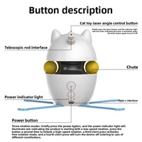 Jouet pour chat électrique intelligent, classique et moderne, avec baguette interactive, laser rotatif et jeu automatique pour soulager l'ennui en intérieur