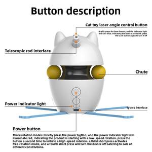 Jouet pour <span class=keywords><strong>chat</strong></span> électrique intelligent, classique et moderne, avec baguette interactive, laser rotatif et jeu automatique pour soulager l'ennui <span class=keywords><strong>en</strong></span> intérieur - Product Image 4