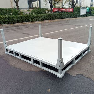 עגלת משטחים מתקפלת מפלדה כבדה לאחסון במחסן, 4 קומות, ניתנת לערום, קיבולת 2000 ק\\\"ג - Product Image 4