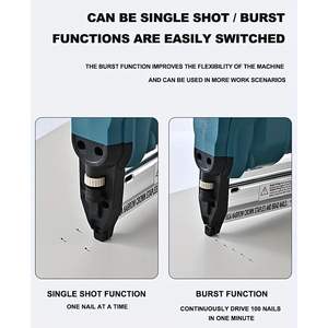 Электрический штапельный пистолет F50 20 В, портативный инструмент для деревообработки Великобритании, ЕС, батарейный гвоздеж - Product Image 5