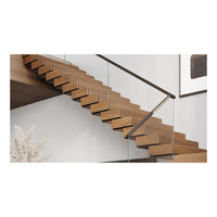 Escalier pliant en bois populaire chaud Structure en acier escaliers empilables Stringer escalier intérieur caché