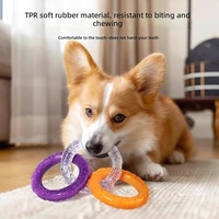 Jouet pour chien en TPR avec anneau de traction, pour le nettoyage des dents molaires, jouet interactif à mâcher, vente en gros