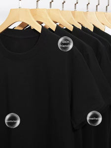 BMT 18 personnalisé prêt à expédier t-shirt à manches courtes en coton de couleur unie pour hommes - Product Image 6