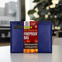 Sac de rangement pour documents ignifuge et étanche, vente chaude 2025, fermeture éclair en silicone, enveloppe de sécurité personnalisée, argent, coffre-fort contre le feu, style tendance