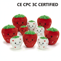 Jouets en peluche fraise personnalisés OEM ODM, lapin en peluche à oreilles de fraise, vente en gros