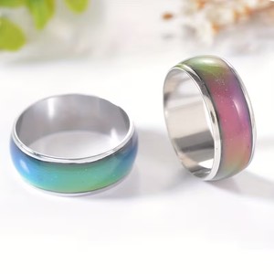 Anillo de Acero Inoxidable con Piedra Incrustada y Efecto de Cambio de Color por Temperatura - Product Image 4