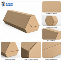 Boîte en carton ondulé hexagonal rigide et résistant aux chocs, écologique, pour le transport de plantes et de fleurs en ferme florale