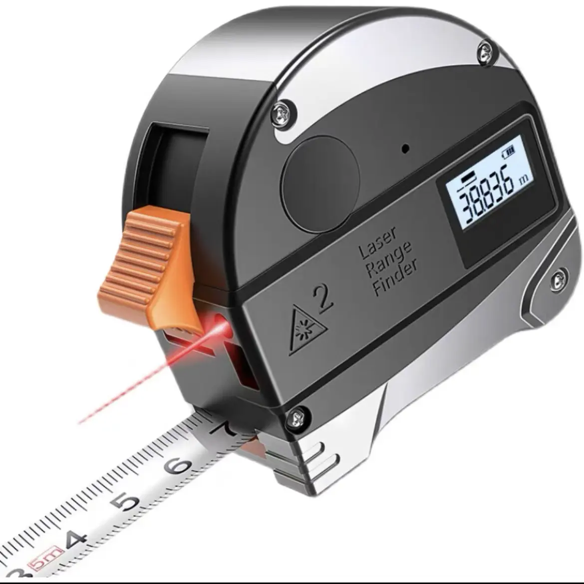 เทปเลเซอร์ดิจิตอลระยะเลเซอร์โลหะ3-in-1วัด131ฟุต/40เมตร Measure16ฟุต/5เมตรสีเหลืองวัด5เมตร x 19มม. สีเหลืองหรือสีขาว