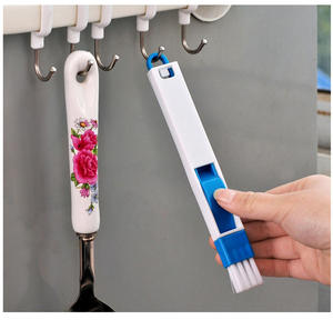 多目的窓ドアキーボードクリーニングブラシクリーナー+ちりとり2 in 1ツール黒青色窓ブラシDH9213 - Product Image 3