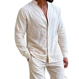 Chemise habillée formelle en coton tricoté de qualité supérieure, boutonnage simple, service OEM personnalisé, respirante, pour homme, 220g, prix abordable - Product Image 5