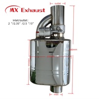 2 silencieux de performance à clapets en acier inoxydable 304 de 3 po (76,2 mm) avec kits de télécommande et nouvelles clés