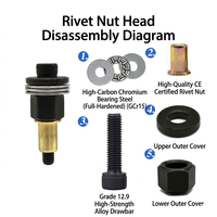 Pistolet à rivets électrique manuel, accessoire pour rivets à tête simple, outil pour l'industrie automobile, acier M4