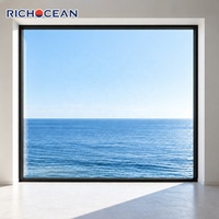 Fenêtre panoramique fixe en aluminium RICHOCEAN sur mesure, à économie d'énergie, étanche, avec verre Low-E, grande fenêtre panoramique pour villa