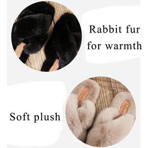 Zapatillas de Mujer con Punta Cerrada, Forradas de Piel Sintética Cálida, con Suela de TPR, Cómodas para el Hogar, Pantuflas de Felpa para Mujer - Product Image 5