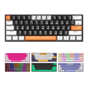 Bán Buôn Có Dây Chơi Game Bàn Phím Cơ Khí Thiết Bị Chuyển Mạch Màu Đỏ RGB K617 60% USB Loại C Màu Xanh Thiết Bị Chuyển Mạch Bàn Phím Cơ Khí