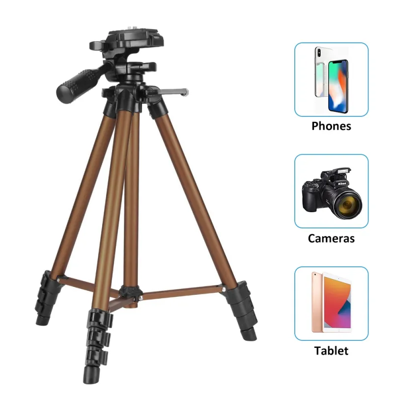Flexible Heavy Duty Aluminum Camera Tripod Stand Extendable Selfie Stick Monopod Phone Stand Holder for Smartphone/Camera/Go Pro