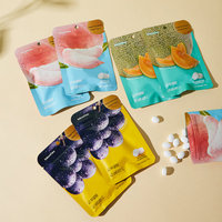 Comprimés de Vitamine C en Poudre aux Fruits Riches, Bonbons Menthe Fraîcheur Haleine Sans Sucre 15g Petit Sachet Blanc Menthes Fraîches Non Grasses