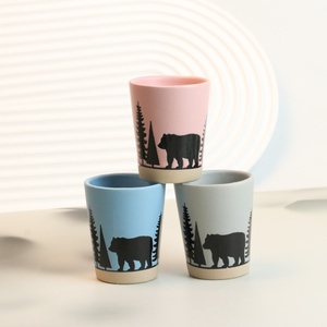Tasses en céramique personnalisées par sérigraphie <span class=keywords><strong>Verre</strong></span> à liqueur en porcelaine pour expresso et vin Mini verres à liqueur d'animaux en vrac - Product Image 1