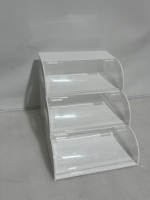 Bevis clair acrylique pain vitrine 3 niveaux cuit au four présentoir gâteau stockage vente boîte pour Pos affiche détaillants