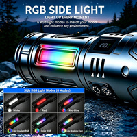 Lampe de travail haute puissance en gros, lampe torche portable rechargeable avec lumière latérale RGB multicolore pour patrouille et maintenance d'entrepôt