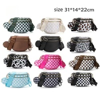 Sacs à bandoulière de grande taille en gros pour femmes, sac à bandoulière réglable pour maman, sac banane spacieux en nylon avec petit portefeuille