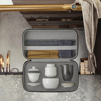 Service à thé Kung Fu portable moderne, idéal pour les artistes, les examens, l'enseignement, avec logo personnalisé, Gaiwan écologique, origine Fujian, Blanc de Chine