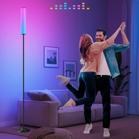 Lampadaire LED en alliage d'aluminium au design moderne et épuré, haut de gamme, pour salon, avec contrôle RGB sensible au son, Ra95+