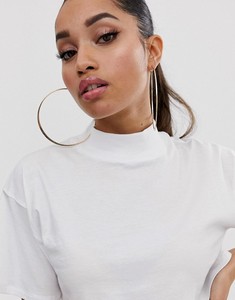 Mới Thời Trang 100% Cotton Đồng Bằng Trắng Haut Crop <span class=keywords><strong>Top</strong></span> Femme Rùa Cổ Bỏ Vai Phụ Nữ Crop <span class=keywords><strong>Top</strong></span> - Product Image 4