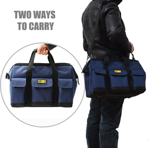 Sac à outils étanche OEM à grande capacité et à large ouverture, avec bandoulière réglable, 20 poches, rangement multifonction pour hommes - Product Image 6