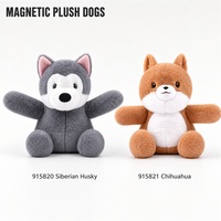 Boneka Hewan Interaktif 25cm, Boneka Kucing Anjing Lembut dengan Cakar Magnetik, Mainan Boneka Anak Kucing Anak Anjing Lucu untuk Anak-anak