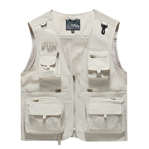 Chaleco de Secado Rápido para Hombre, con Múltiples Bolsillos, Cuello en V, Cierre de un Solo Botón, para Pesca y Fotografía - Product Image 1