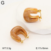 Boucles d'oreilles créoles en acier inoxydable doré avec émail, bijoux géométriques colorés pour femme, à porter au quotidien, cadeau, vente en gros