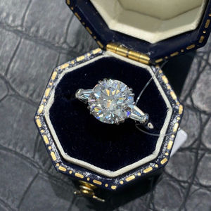 Bagues <span class=keywords><strong>de</strong></span> fiançailles en or 18 carats pour femmes-<span class=keywords><strong>Bague</strong></span> <span class=keywords><strong>de</strong></span> fiançailles en diamant véritable avec bande en or et diamant CZ - Product Image 1