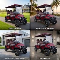 Carrito de Golf Eléctrico Personalizado Todoterreno de 4 Plazas con Batería de Litio, 2 Años de Garantía, Velocidad Máxima de 35 KM/H y Alcance de 90 km