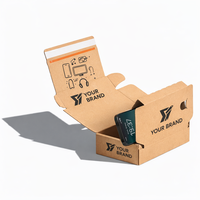 Boîte d'expédition auto-scellante en carton ondulé B/E, personnalisée pour l'e-commerce, pour coques de téléphone et produits électroniques 3C, avec option de découpe, OEM, impression quadricolore