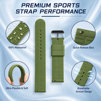 Bracelet de montre connectée sport étanche SHX Factory Wholesale, en silicone, avec boucle ardillon, 18mm 20mm 22mm 24mm, pour toutes les montres connectées
