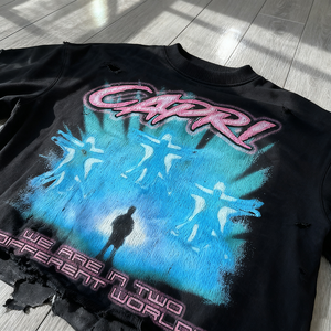 Biểu Tượng Tùy Chỉnh 250G 100% Cotton Dtg In Thời Trang Dạo Phố Tees Cắt <span class=keywords><strong>N</strong></span> May Boxy Đau Khổ Cắt T Áo Sơ Mi Cho Nam Giới - Product Image 2