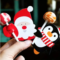 50 Stück/Packung Weihnachts-Lollipop-Anhänger Weihnachtsmann Schneemann Lebkuchenmann Weihnachtsparty-Deko Geschenk-Hängekarten