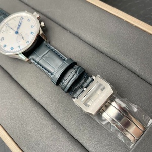 Montre chronographe à double cadran pour hommes de qualité supérieure, bracelet en cuir noir, cristal saphir, étanche, montre-bracelet d'affaires - Product Image 5