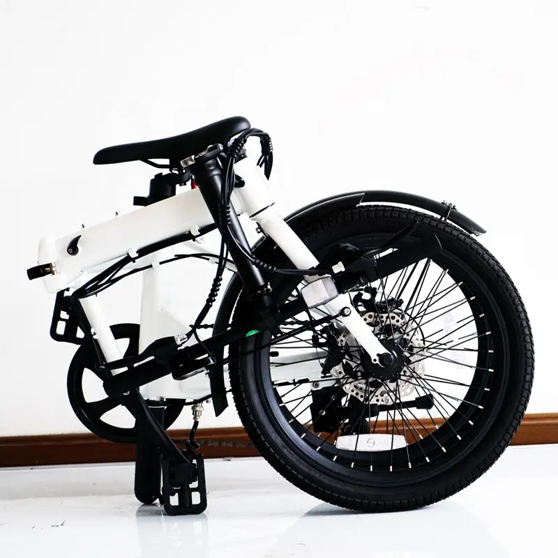 Motor sepeda listrik 350W portabel, sepeda listrik lipat sepeda 20 inci baterai Lithium elektronik tanpa sikat